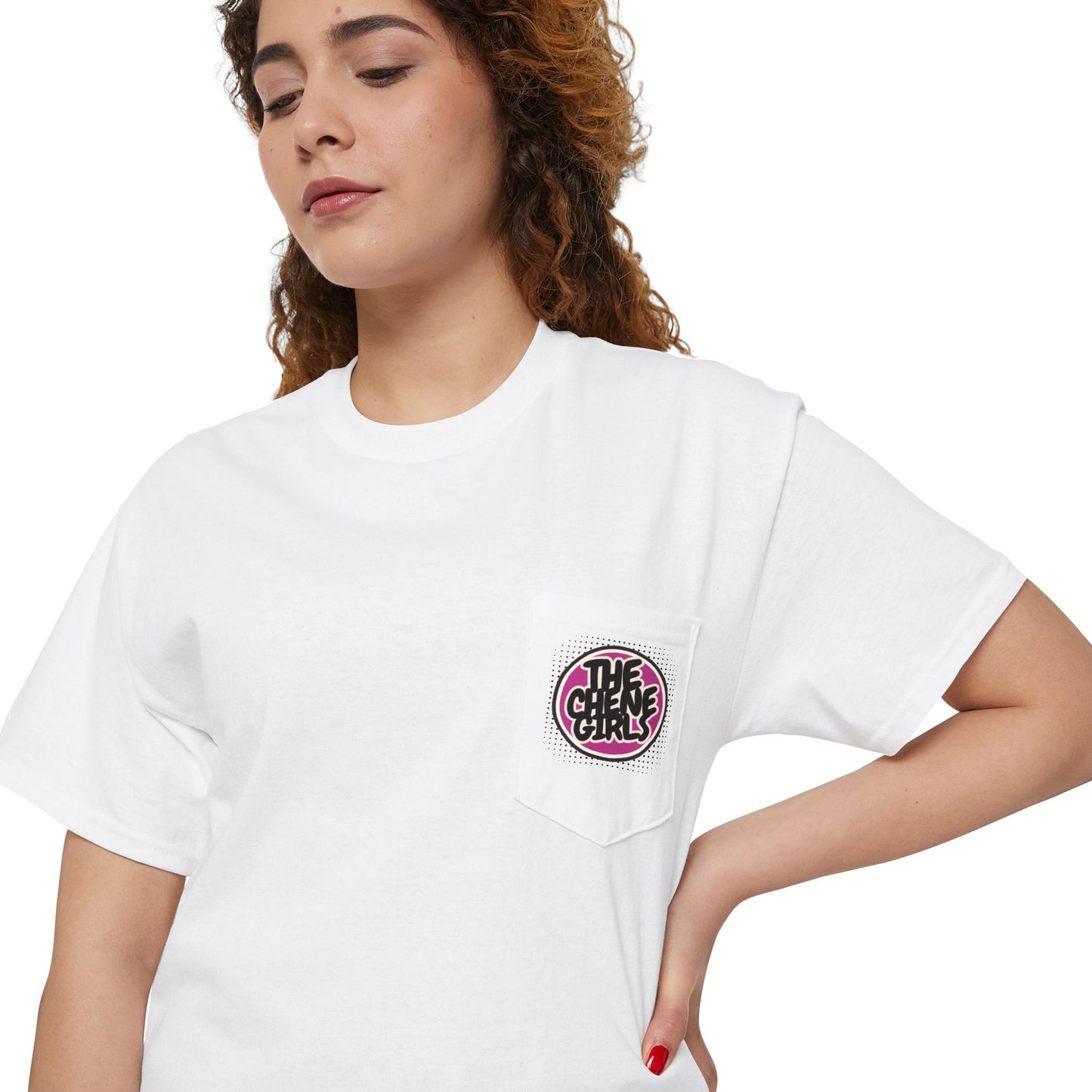 JUST BECAUSE MY HOMEGIRL DID DOSENT MEAN I DID - THE CHENE GIRLS - POCKET TEE