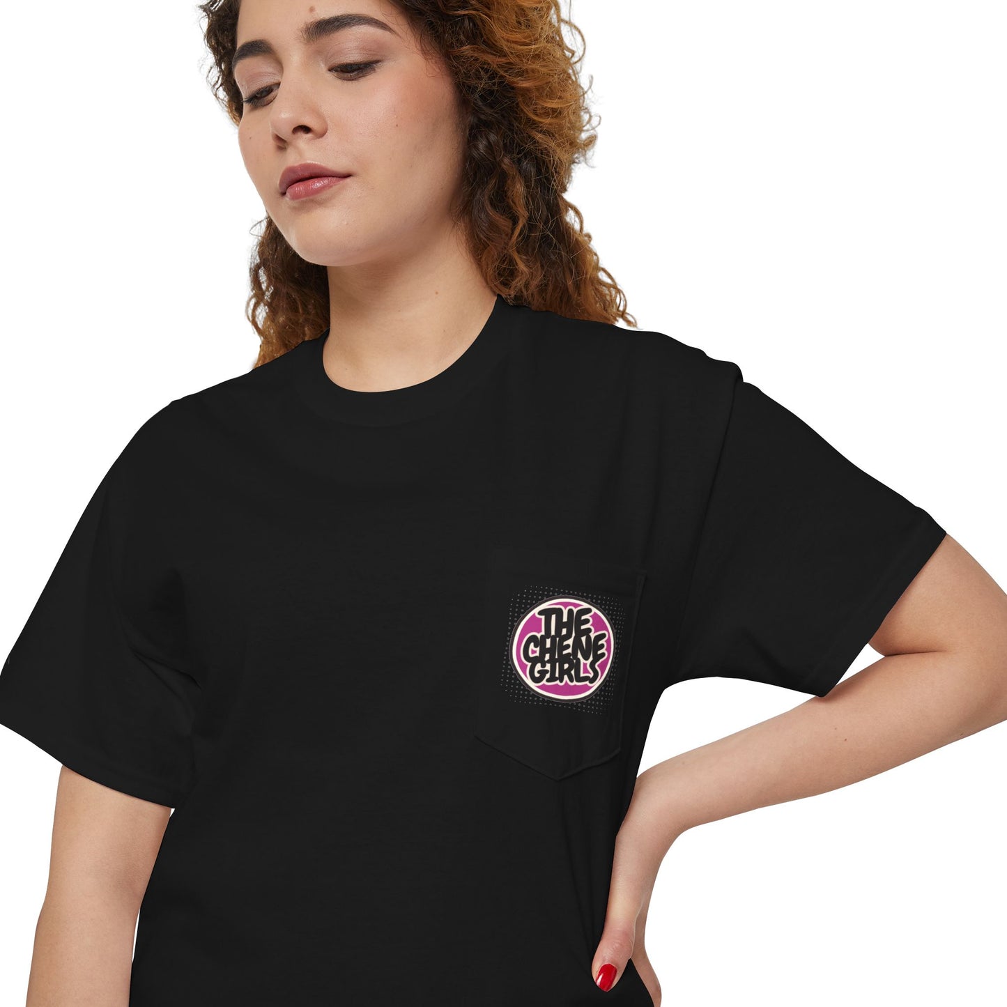 JUST BECAUSE MY HOMEGIRL DID DOSENT MEAN I DID - THE CHENE GIRLS - POCKET TEE